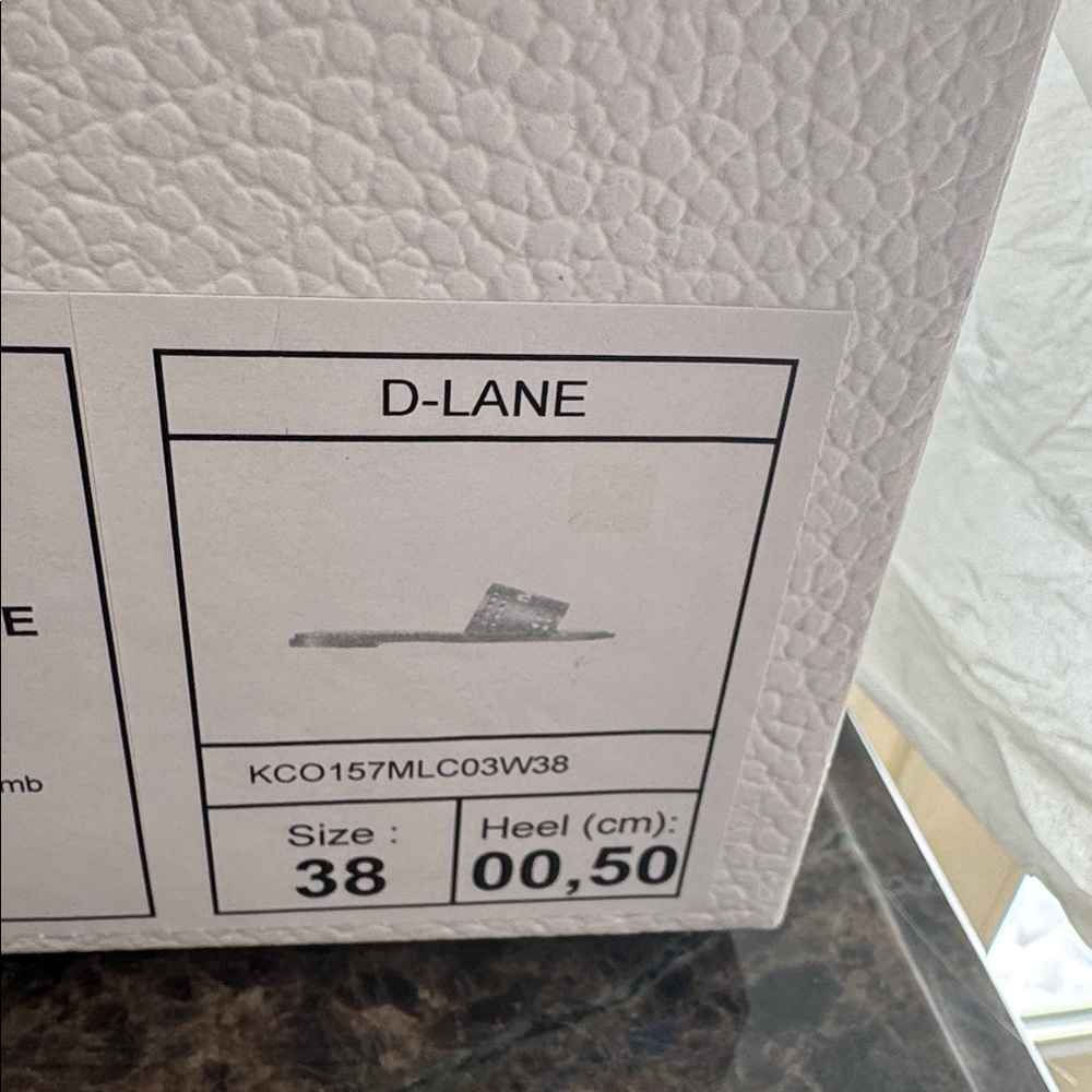 Christian Dior d-lane off white gold logo perforated flats slides sandals sz 38 - Picture 6 of 10